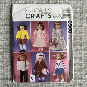 McCalls 3900 18 Inch Doll Cheerleader Xmas Coat Nightgown School Dress Pattern